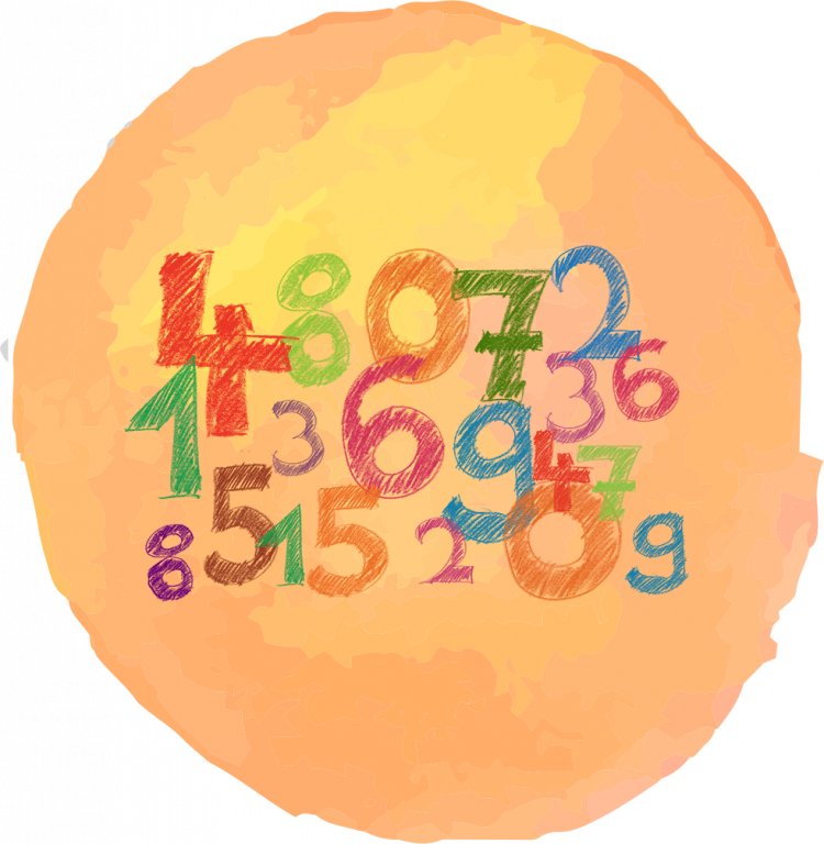 Wasserfarben Button Zahlenland