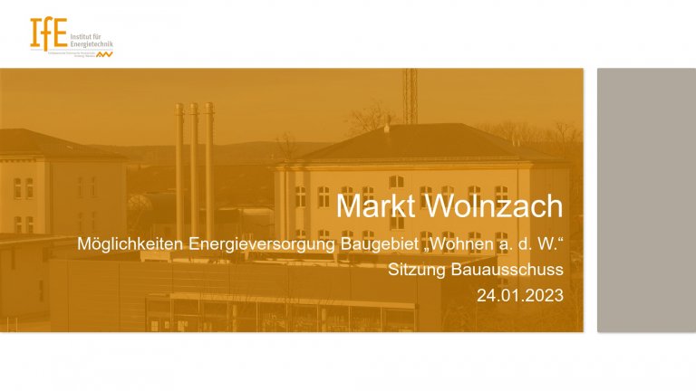 Energienutzungsplan Wohnen an der Wolnzach - Titelbild