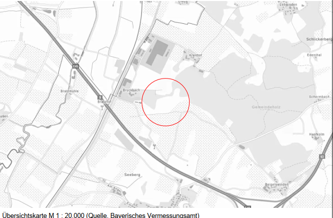 Übersichtslageplan PV Anlage Bruckbach